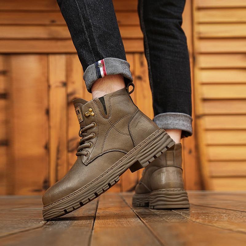 ブーツ メンズ ビジネスシューズ ショートブーツ 革靴 高級合革