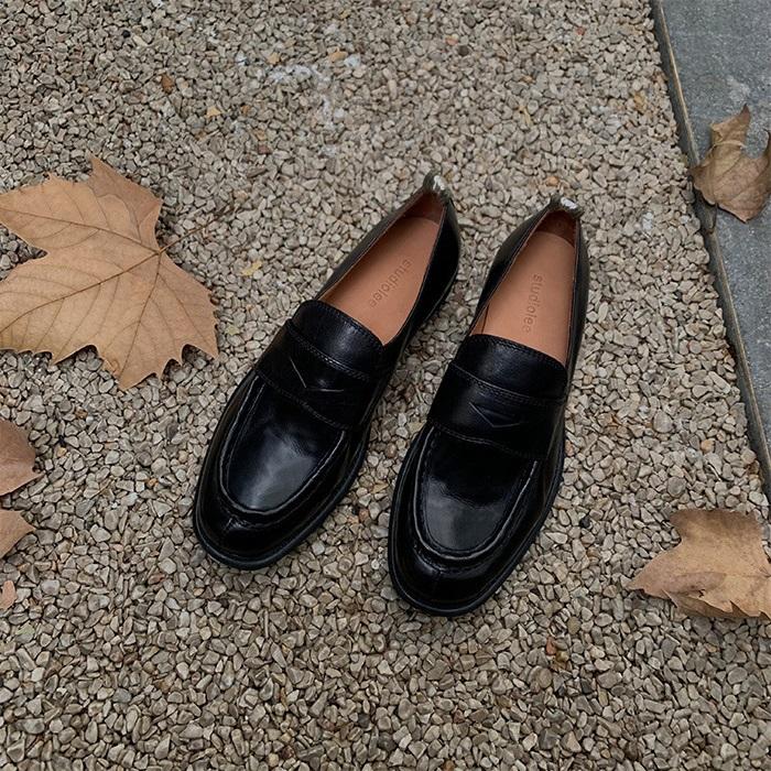 ローファー 履きやすい 本革 靴 レディース ラウンドトゥ 3cm