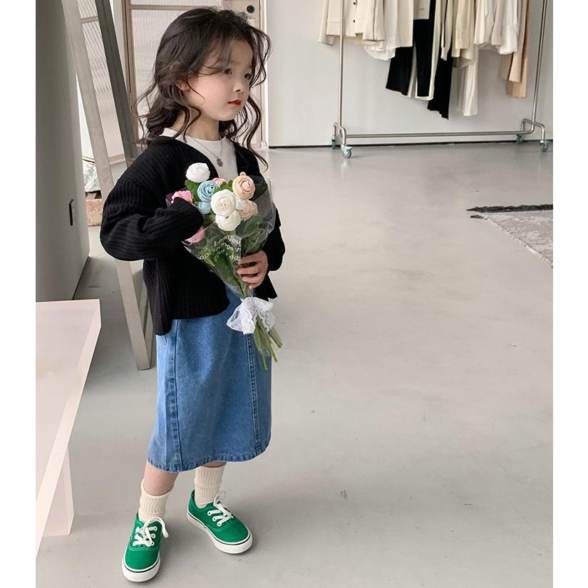 子ども デニムスカート 女の子 ガールズ キッズ ロングスカート 子供服
