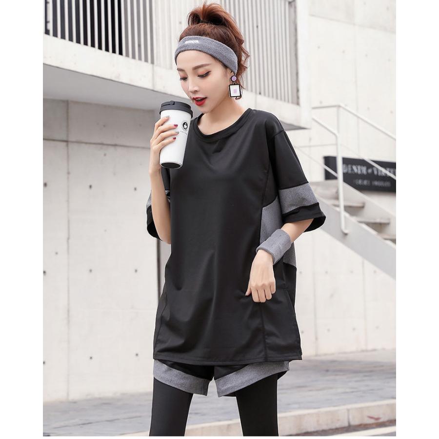 スポーツウェア レディース 3点セット ヨガウェア トップス tシャツ