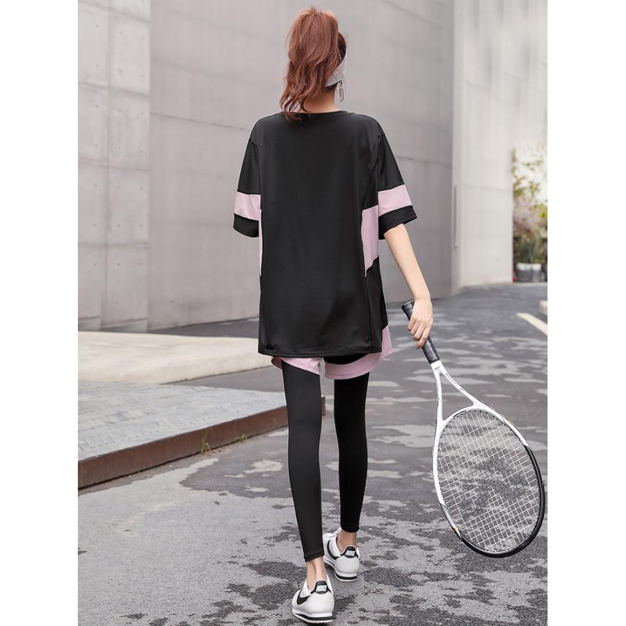 スポーツウェア レディース 3点セット ヨガウェア トップス tシャツ