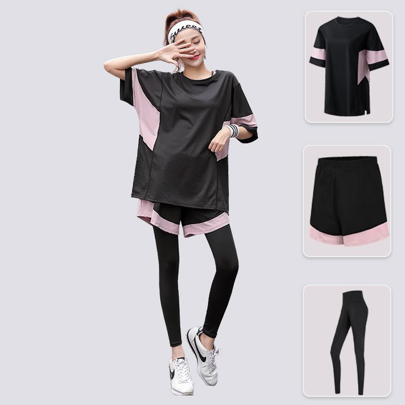 スポーツウェア レディース 3点セット ヨガウェア トップス tシャツ