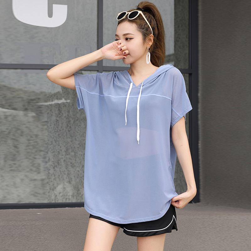 スポーツウェア メッシュ トップス 半袖 パーカー レディース