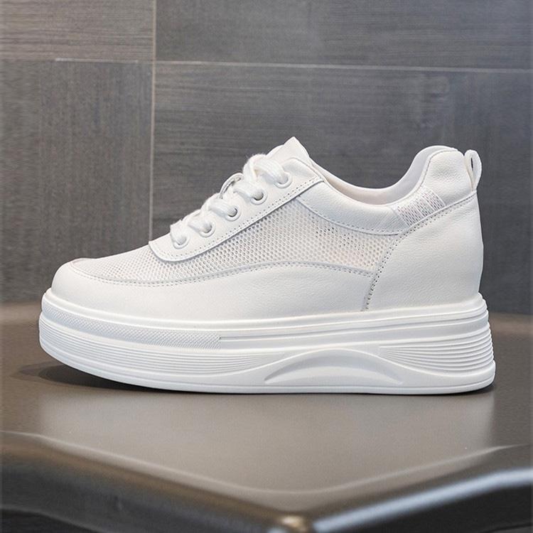 インヒールスニーカー スニーカー レディース 厚底 7cm レースアップ