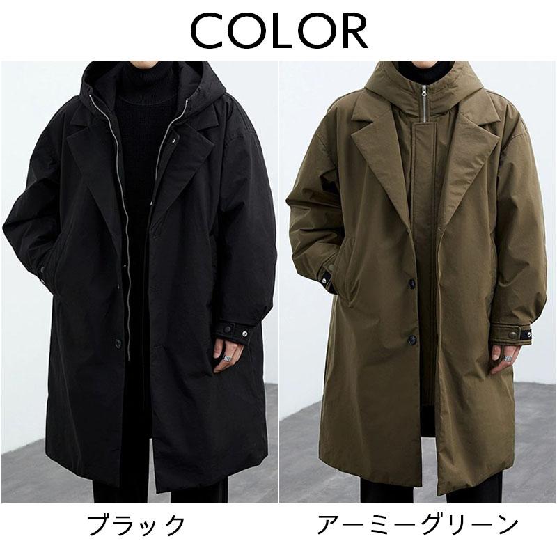 モッズコート メンズ ロング ミリタリージャケット 冬服 中綿入り 防寒