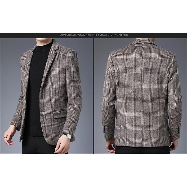 テーラードジャケット メンズ ブレザー ジャケット ウール混 グレン