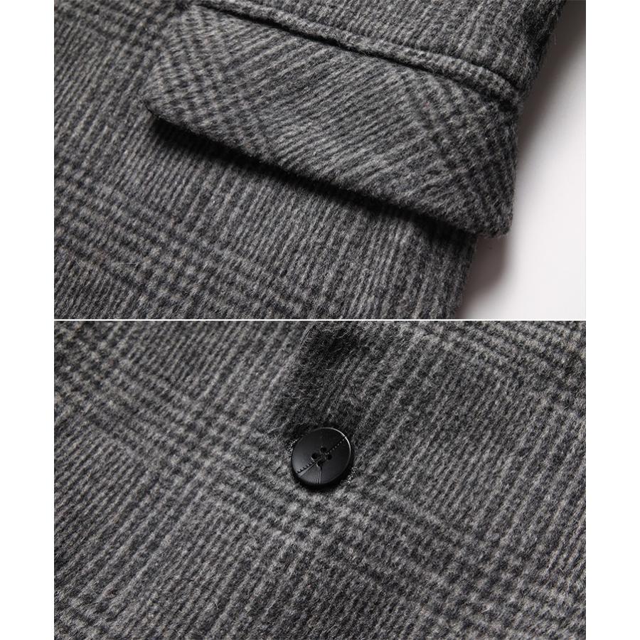 テーラードジャケット メンズ ブレザー ジャケット ウール混 グレン