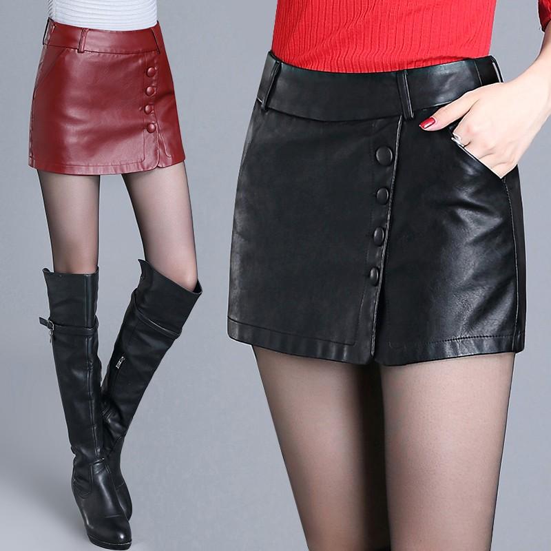 キュロットパンツ ショーパン 短パン Puレザー スカート風 革パン ショート丈 美脚 レザーパンツ レディース スリム タイト セクシー ホットパンツ 秋冬 Juy 2750 イセンストア 通販 Yahoo ショッピング