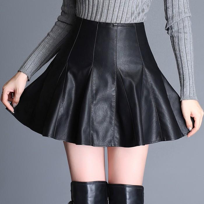 フレアスカート レザースカート ミニスカート レディース フェイクレザー ハイウエスト Aラインスカート ボトムス 革 女性用 美脚スカート 秋冬新作 Juy 3302 イセンストア 通販 Yahoo ショッピング