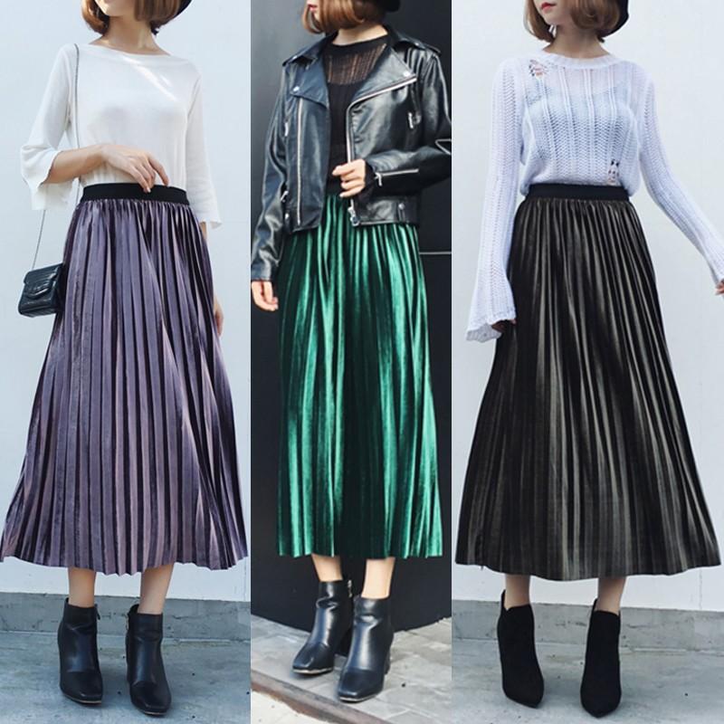 マキシ丈スカート Aライン 冬 プリーツスカート レディース ロング丈