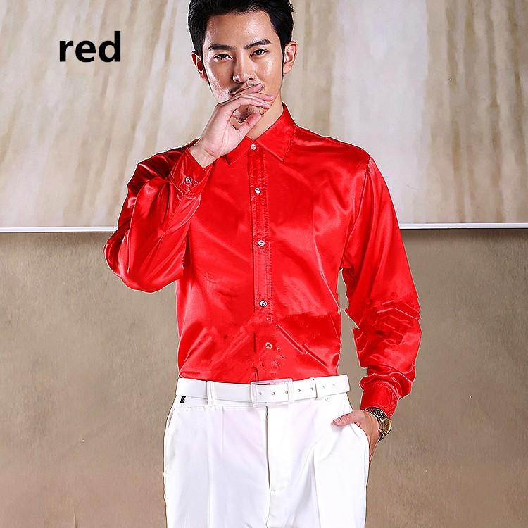 サテンシャツ ステージ衣装 ダンス パーティー フォーマル 光沢感