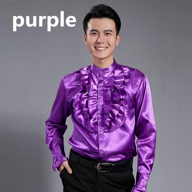 サテンシャツ 無地 光沢 長袖ワイシャツ フリル ドレスシャツ ステージ衣装 ユニフォーム 発表会 ステージシャツ メンズ 結婚式 舞台ダンス 演出服 Juy 42 イセンストア 通販 Yahoo ショッピング