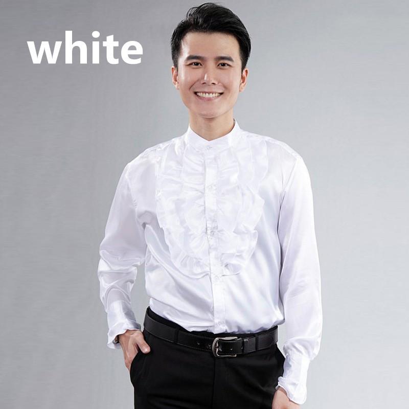 サテンシャツ 無地 光沢 長袖ワイシャツ フリル ドレスシャツ ステージ衣装 ユニフォーム 発表会 ステージシャツ メンズ 結婚式 舞台ダンス 演出服 Juy 42 イセンストア 通販 Yahoo ショッピング