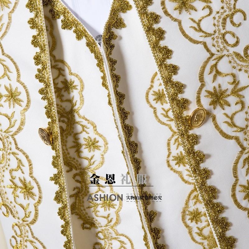 メンズ ヨーロッパ礼服 ラメ刺繍柄 宮廷服 男性スーツ ジャケット+ベスト+ズボン３点セット コスチューム コスプレ衣装 ライブ衣装 演劇 オペラ 声楽 演出服_8