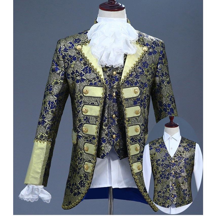 演出服 華麗なヨーロッパ 宮廷服 男性用スーツ 上下セット コスチューム コスプレ衣装 メンズ 王子様 貴族 舞台 ステージ衣装 演劇 オペラ 声楽 派手 パーティ Juy 4328 イセンストア 通販 Yahoo ショッピング