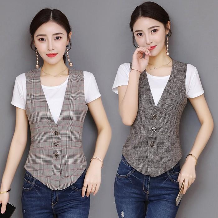 チェック柄スーツベスト ジレベスト ショート丈 春秋 スリム 着痩せ レディース ノースリーブ チョッキ ベスト 単品シンプル 大人 通勤 カジュアル Juy 4471 イセンストア 通販 Yahoo ショッピング