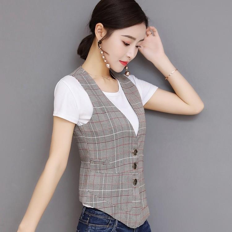 チェック柄スーツベスト ジレベスト ショート丈 春秋 スリム 着痩せ レディース ノースリーブ チョッキ ベスト 単品シンプル 大人 通勤 カジュアル Juy 4471 イセンストア 通販 Yahoo ショッピング