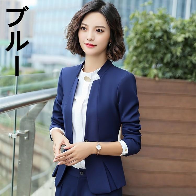 ノーカラージャケット レディース 春秋 トップス オフィス テーラード