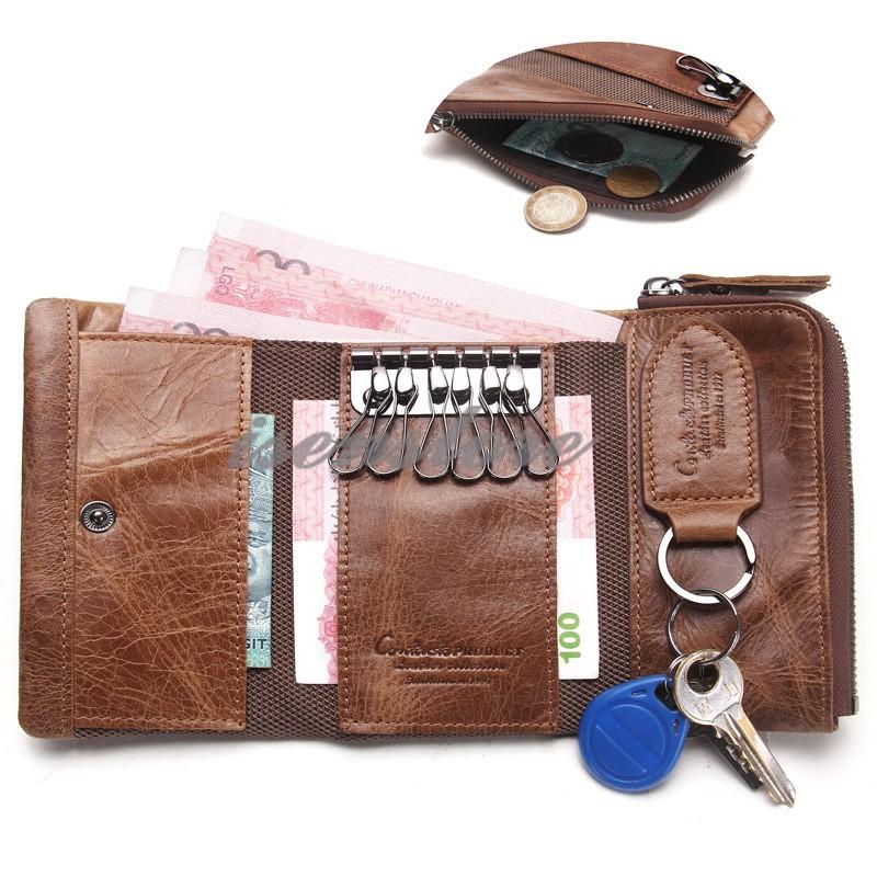 財布 三つ折り メンズ ミニ財布 レザー 本革 多機能 キーケース 小銭