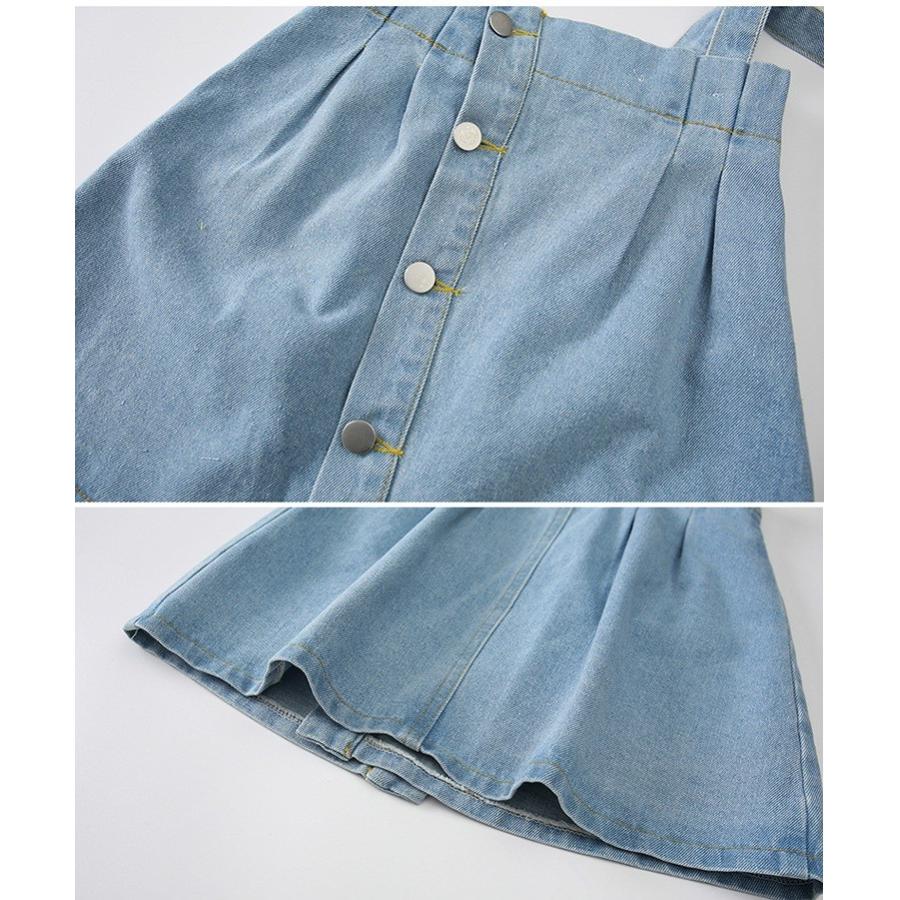 キッズ 女の子 ジャンパースカート デニム オーバーオール ワンピース サロペット 春夏ボトムス デニムスカート Aライン サスペンダースカート子供服 May 198 イセンストア 通販 Yahoo ショッピング