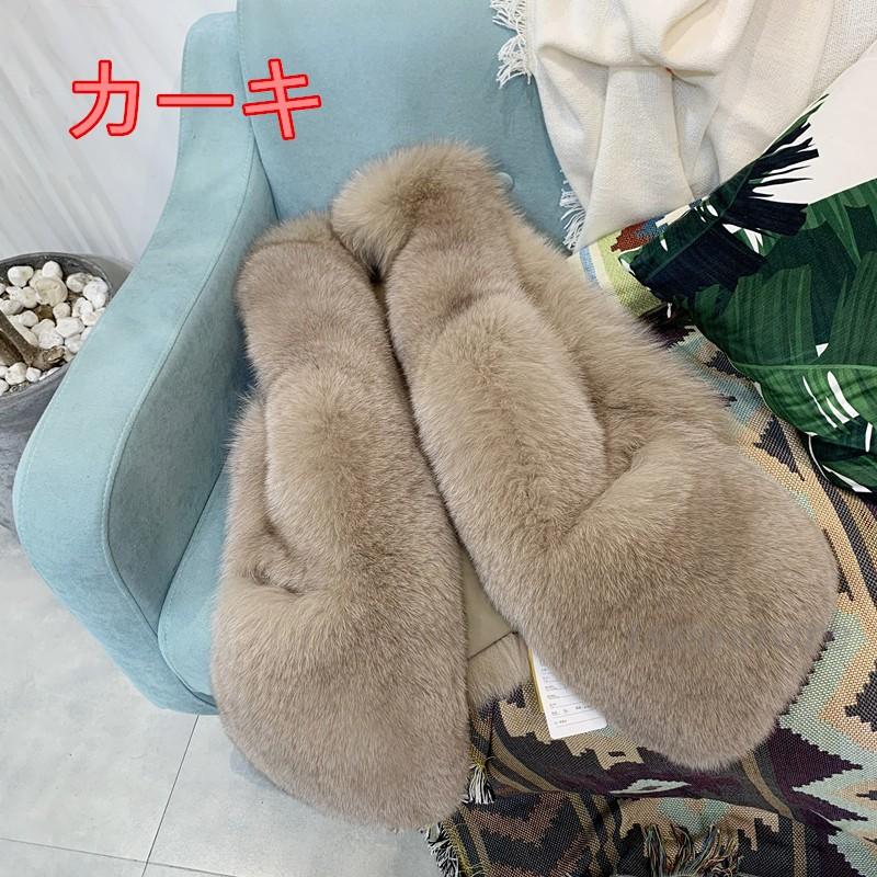 毛皮ベスト ふわふわ レディース ファーベスト ファー付きチョッキ 袖