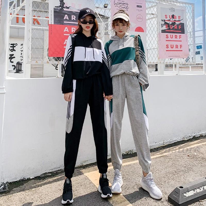 ルームウェア ジャージ 上下セット レディース 韓国風 スポーツウェア 長袖 スウェット パーカー 春秋 9分丈パンツ Hiphop ダンス衣装 カジュアル May 2461 イセンストア 通販 Yahoo ショッピング