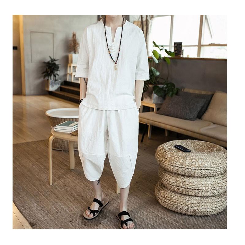 綿麻セットアップ メンズ 通気 テーラードジャケット 柔らかい シャツ 麻100 上下セット Hx15 パンツ 織りシャツ 無地 接触冷感