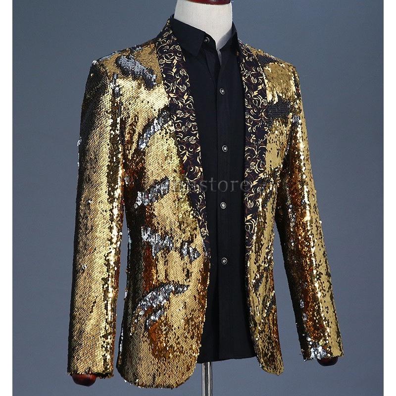 男性スーツジャケット スパンコール 演出服キラキラ 舞台 ステージ衣装