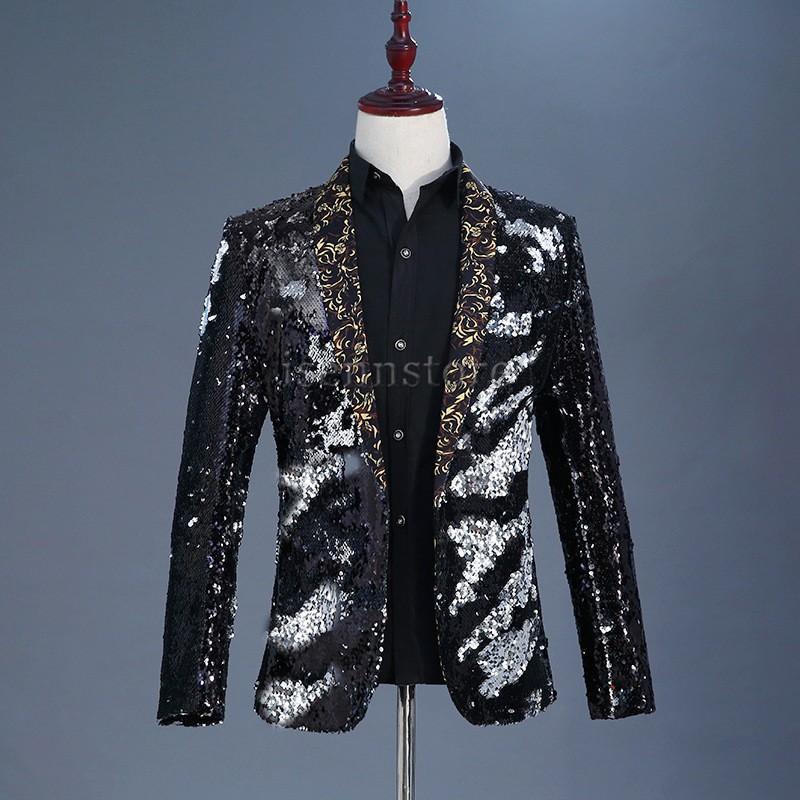 男性スーツジャケット スパンコール 演出服キラキラ 舞台 ステージ衣装