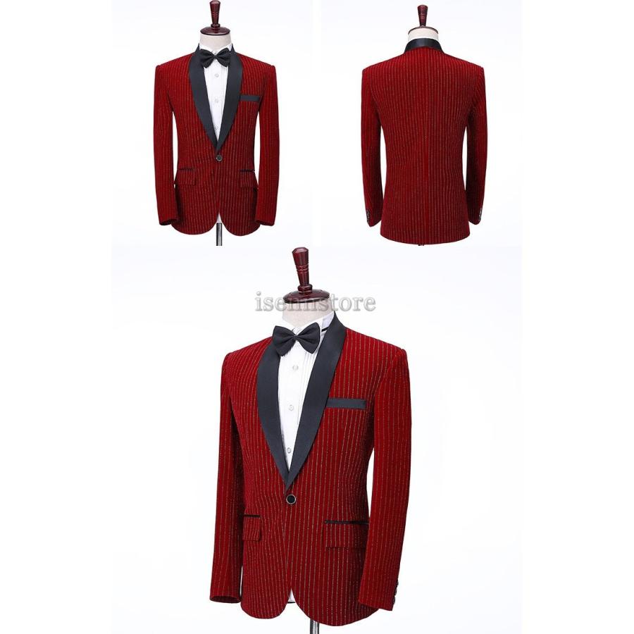 スーツ メンズ ピンストライプ ベロア素材 2点セット ビジネススーツ 結婚式 披露宴 フォーマル パーティ 歌手 司会者 イベント 細身 ドレススーツ 全3色 Mmay 39 イセンストア 通販 Yahoo ショッピング