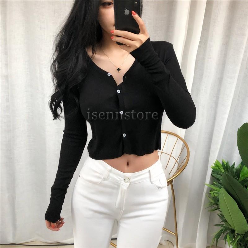 ライトアウター レディース Uvカット加工 長袖 ｖネック 薄手ショート丈 Tシャツ カーディガン ニット アウター 春 夏 無地 ボタン 前開き ヘソ出し シンプル Mmay 4248 イセンストア 通販 Yahoo ショッピング