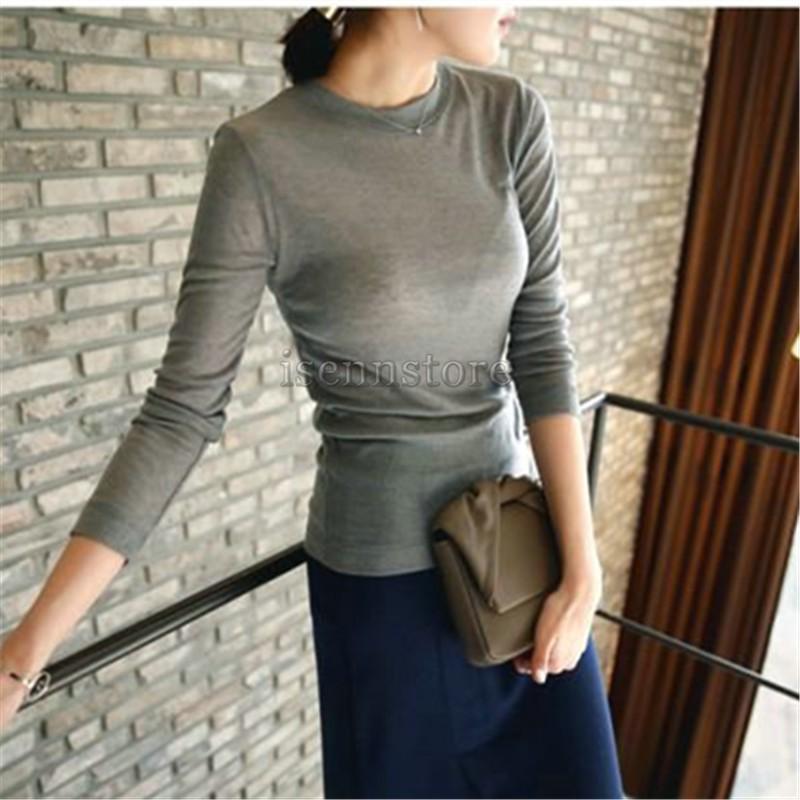 カットソー 伸縮性 フィット トップス 長袖 セクシー 肌見せ きれいめ レディース Tシャツ ロンt 無地 タイト ストレッチ 薄手 シースルー 透け感 春夏 Mmay 4262 イセンストア 通販 Yahoo ショッピング