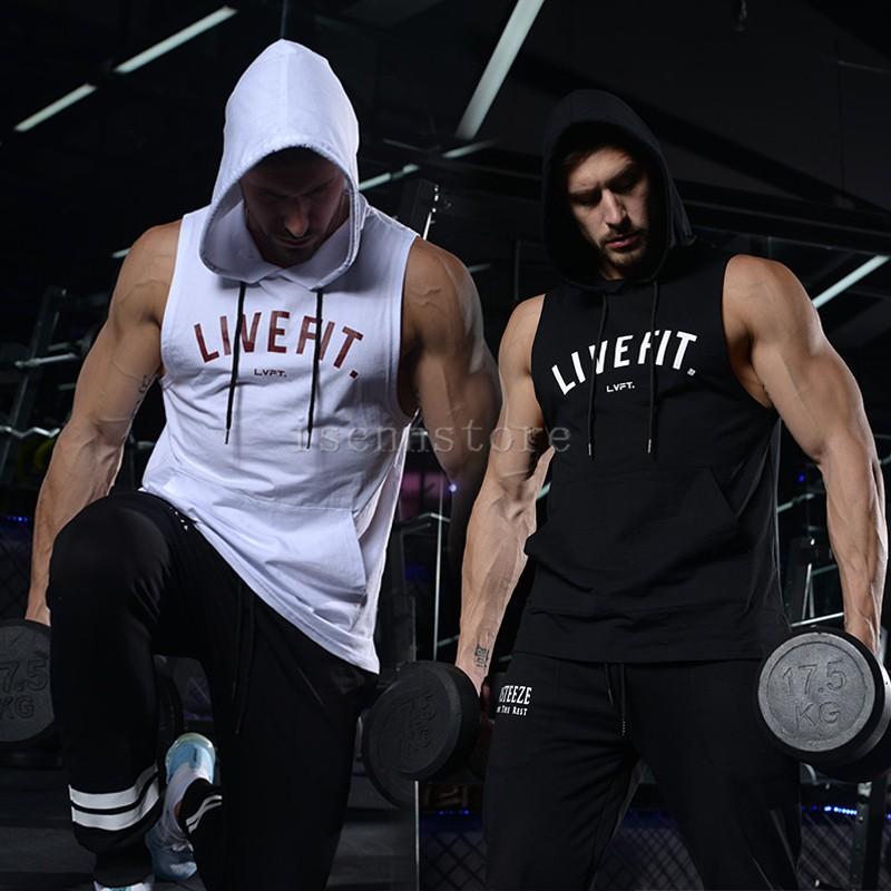 筋トレ フィットネス ランニングウェア 通気性 コットン タンクトップ メンズ 夏 カジュアル トレーニングウェア タイト フード付き ノースリーブ パーカー Mmay 4767 イセンストア 通販 Yahoo ショッピング