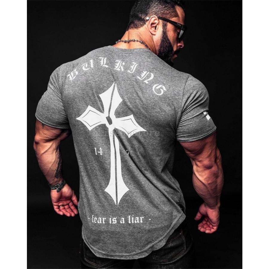 メンズ半袖ｔシャツ フィットネスシャツ プリント おしゃれ スポーツ トップス トレーニングウェア 吸汗速乾 ドライ ストレッチ 筋トレ ジムウェア カジュアル Mmay 4842 イセンストア 通販 Yahoo ショッピング
