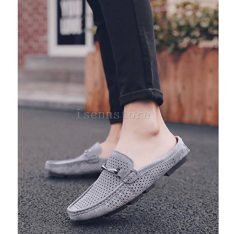 ビジネスシューズ サンダル メンズ 革靴 ローファー ビット サボサンダル スリッパ スエード カジュアル 通気 軽い ドライビングシューズ かかとなしバブーシュ Mmay 5190 イセンストア 通販 Yahoo ショッピング