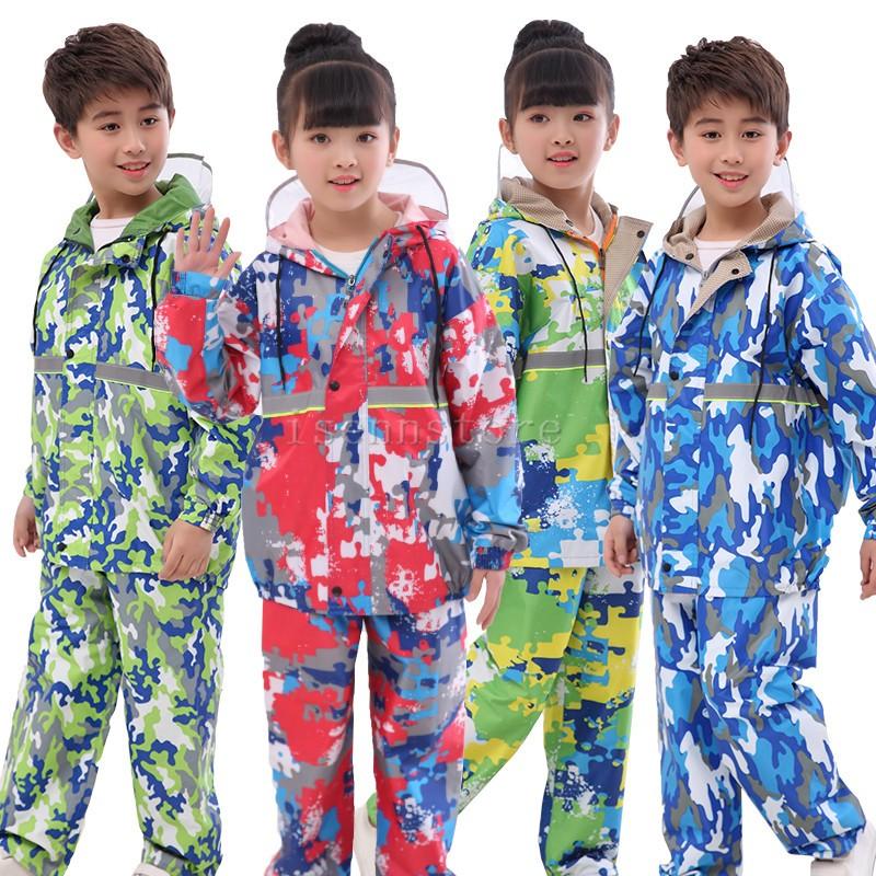 レインウェア 上下セット キッズ 女の子 男の子レインコート 合羽 雨具 カッパ 迷彩柄 自転車 レインスーツ アウトドア 軽い レインパーカ 子供用 小学生 通学 Mmay 5231 イセンストア 通販 Yahoo ショッピング