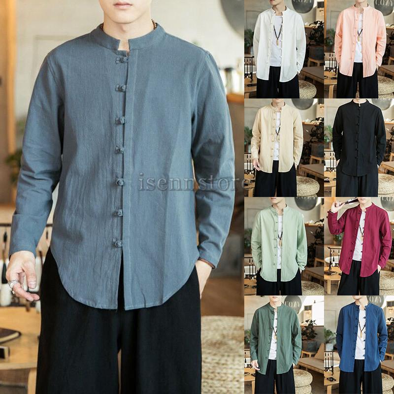 シャツ メンズ トップス 長袖 ノーカラー 綿麻 コットン リネンシャツ 無地 カジュアルシャツ 羽織 ゆったり チャイナ風シャツ ワイシャツ 男性 おしゃれ 薄手 Mmay 5551 イセンストア 通販 Yahoo ショッピング