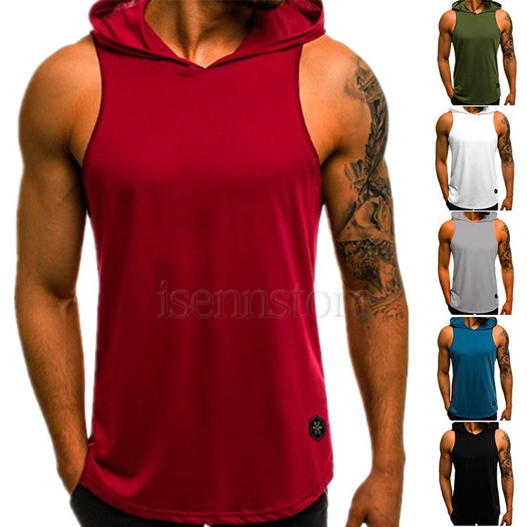 メンズ 夏 スポーツ カジュアル ダンクトップ ノースリーブ パーカー メンズ 無地 細身 袖なし ベスト コットン フード付き Tシャツ 通気性 涼しい Mmay 5732 イセンストア 通販 Yahoo ショッピング