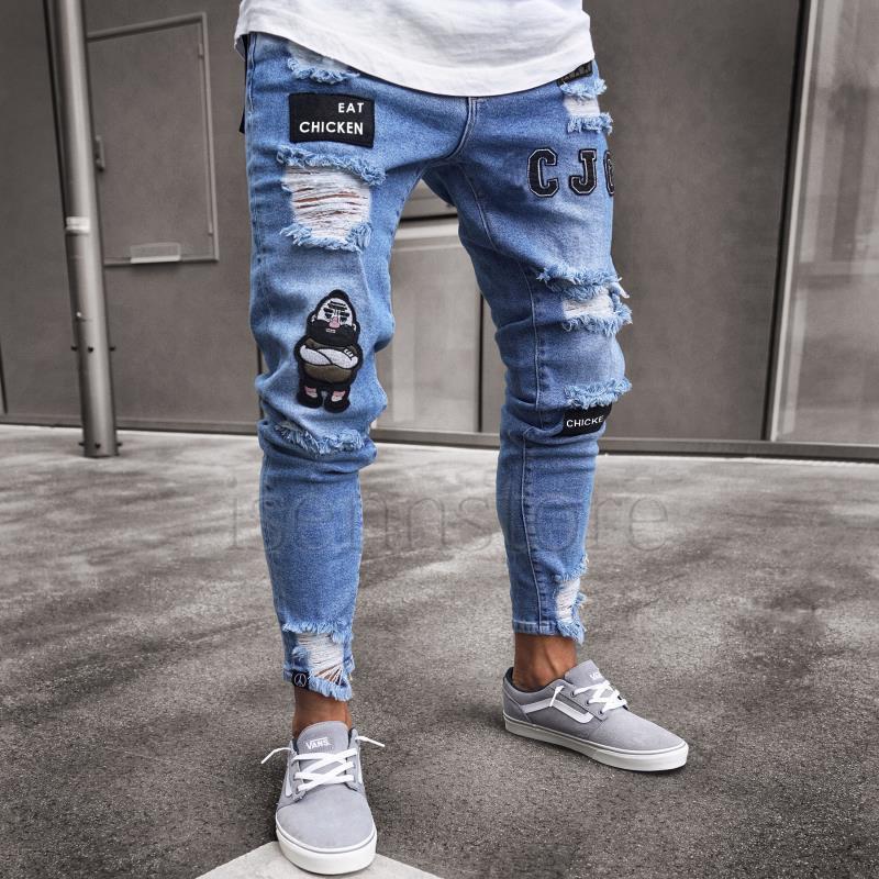 ジーンズ メンズ デニム パンツ Jeans ダメージ加工 ジーパン メンズファッション クラッシュ ワッペン付き スキニーパンツ 人気バイクパンツ カジュアル Mmay 5995 イセンストア 通販 Yahoo ショッピング