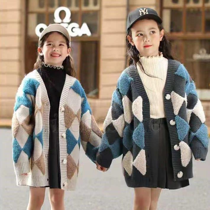 キッズ 子供服 ロングカーディガン ニット セーター 長袖 女の子  