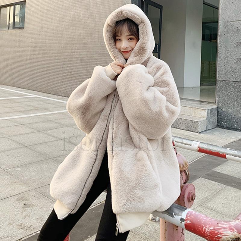 韓国 ファッション ゆったり フェイクファー コート オーバーコート