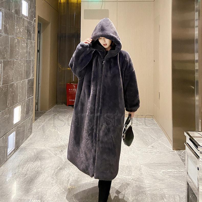 超ロングコート 冬服 ふわもこ 厚手 ファーコート レディース 毛皮 