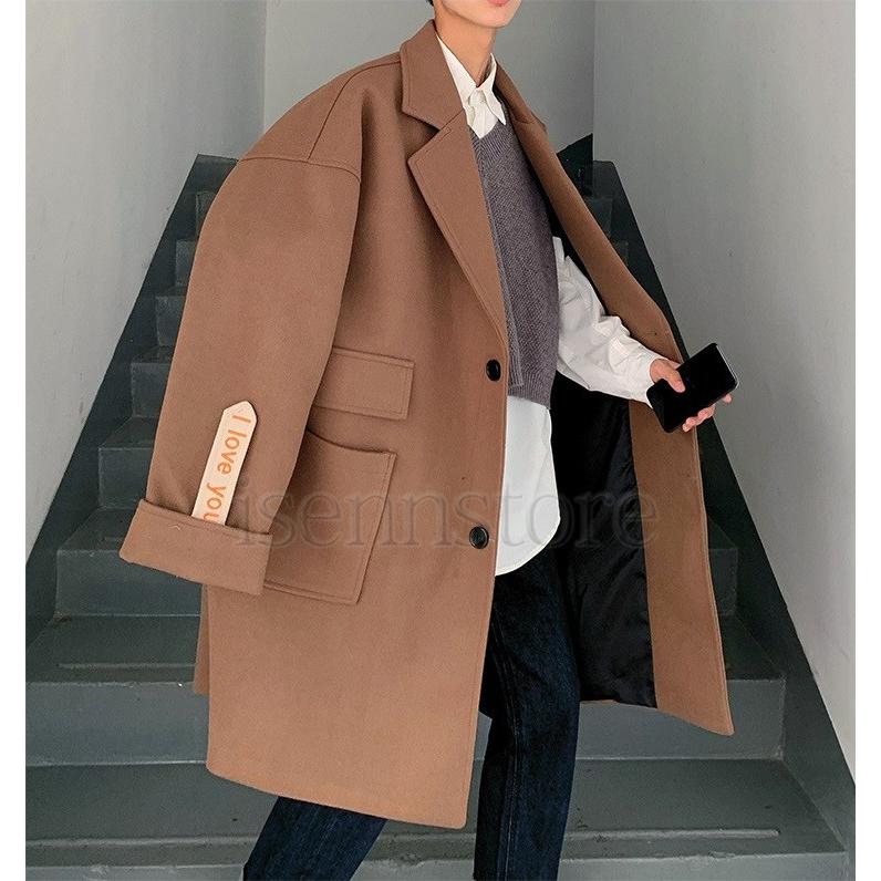 チェスターコート メンズ 40代 30代 おしゃれ ダッフルコート メルトン ゆったり 秋冬アウター 通勤オフィス カジュアル 大きいサイズ ロング コート 韓国風 Mmay 36 イセンストア 通販 Yahoo ショッピング