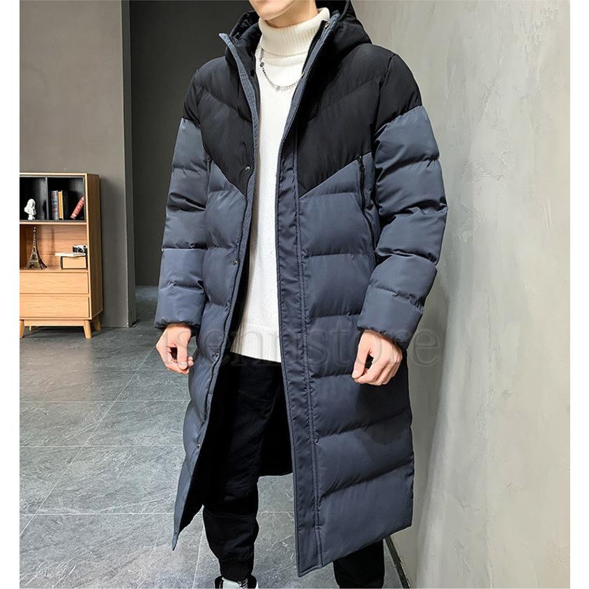 ダウンコート メンズ ロング丈 中綿コート ダウンジャケット 厚手 フード付き 秋冬アウター カジュアル ベンチコート 防寒 暖かい ロングコート 冬服 2色 Mmay 56 イセンストア 通販 Yahoo ショッピング