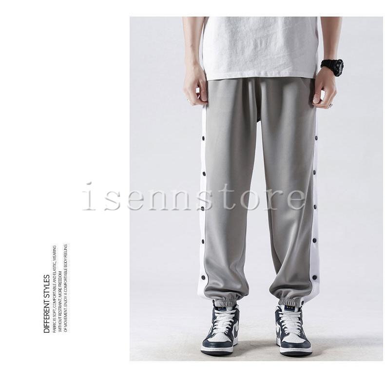 バスケットボールパンツ メンズ スリット サイドボタン ロング