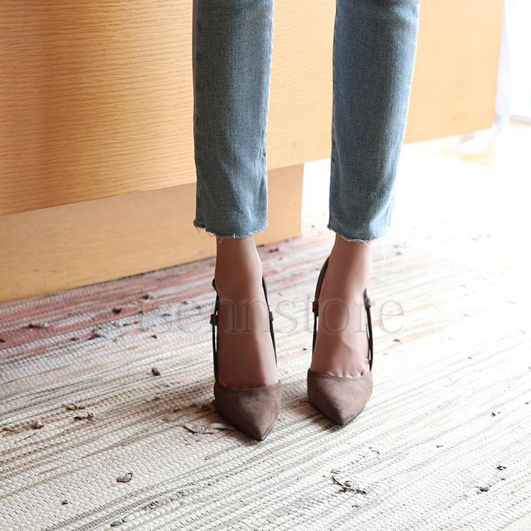 【MD.BROWN】ポインテッド バックストラップ パンプス(3cmヒール) ポインテッド バックストラップ パンプス（3cmヒール)