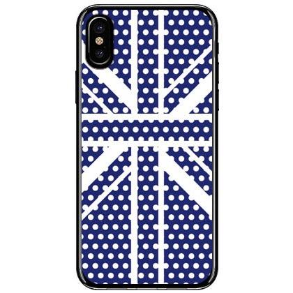 iPhone X・XS Cross dot union jack ネイビー スマホケース (受注生産)｜isense