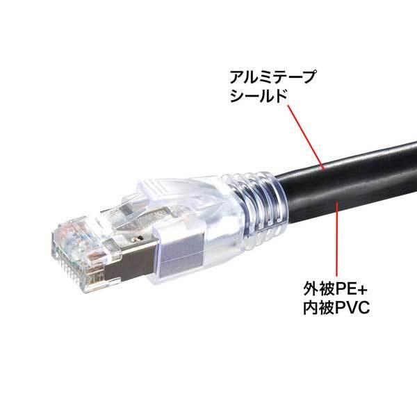 SANWA SUPPLY（サンワサプライ） カテゴリ6A屋外用LANケーブル KB-T6AAD-20BK_1
