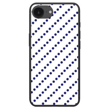 ドットストライプ ホワイト×ネイビー （ソフト ケース カバー） SECOND SKIN iPhone 16e | 