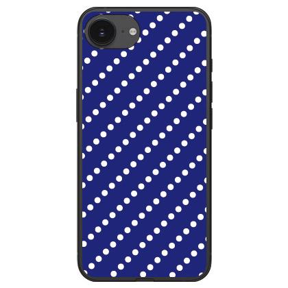 ドットストライプ ネイビー×ホワイト （ソフト ケース カバー） SECOND SKIN iPhone 16e | 